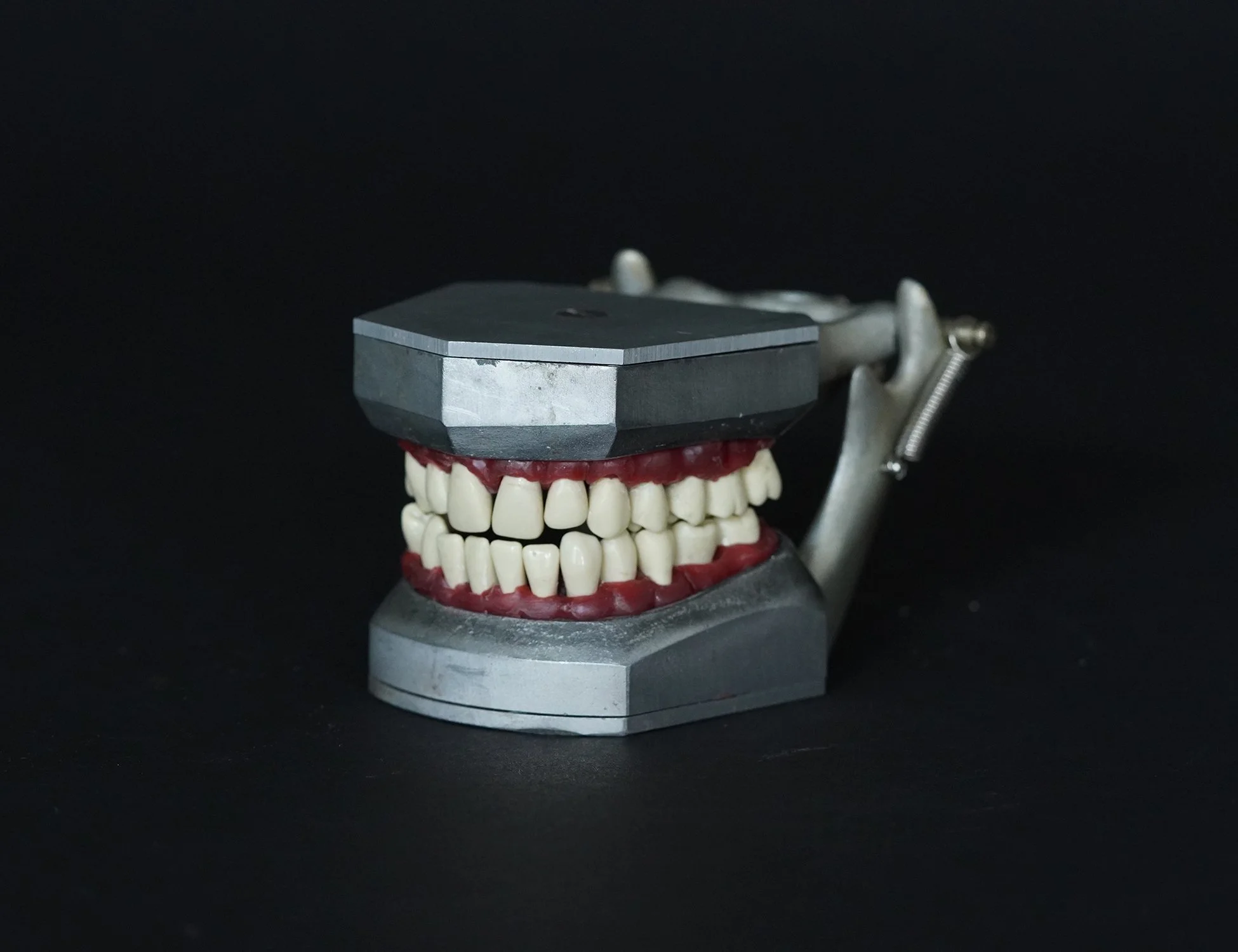1940's Columbia Dentoform Aluminum Teeth Set with Ortho Wax